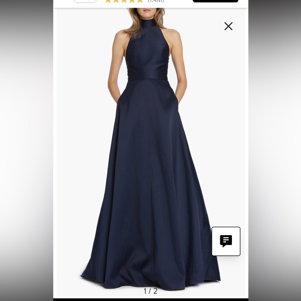 ML Monique Lhuillier Blush Pink Halter Evening Gown – Size 6